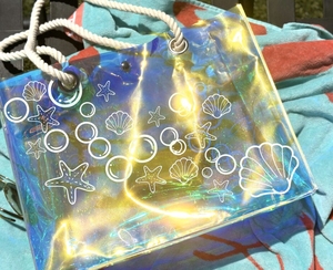 Clear Transparent PVC Shopping Bag Custom Logo Large Jelly <b>Plastic</b> Bags Waterproof Beach <b>Tote</b> Gift Bag - Product Image 1