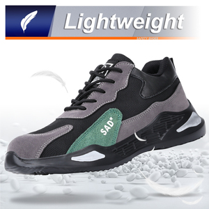 JIANKUN, zapatos de seguridad de cuero de gamuza de estilo deportivo Unisex, antideslizantes, resistentes al desgaste, zapatos de trabajo industriales de protección antiimpacto - Product Image 5