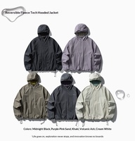 Blouson Bomber Hiver Légèrement Ample Doublé Polaire Réversible à Capuche Extérieur Imperméable Respirant à Carreaux
