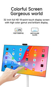 ทีวีพกพาอัจฉริยะ จอ LCD แบบสัมผัส ความละเอียด Full HD สำหรับใช้งานภายในอาคาร ขนาด 32 นิ้ว หน้าจอ IPS หมุนได้ พร้อมพอร์ต USB และ WiFi - Product Image 2