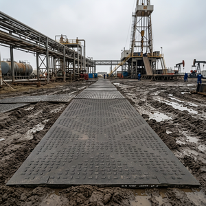 Tapis de protection du sol à connecteurs simples - Conception de bande de roulement diamantée double face <span class=keywords><strong>en</strong></span> UHMWPE, supporte des charges de 150 tonnes sur pelouses et terrains <span class=keywords><strong>en</strong></span> terre battue - Product Image 3