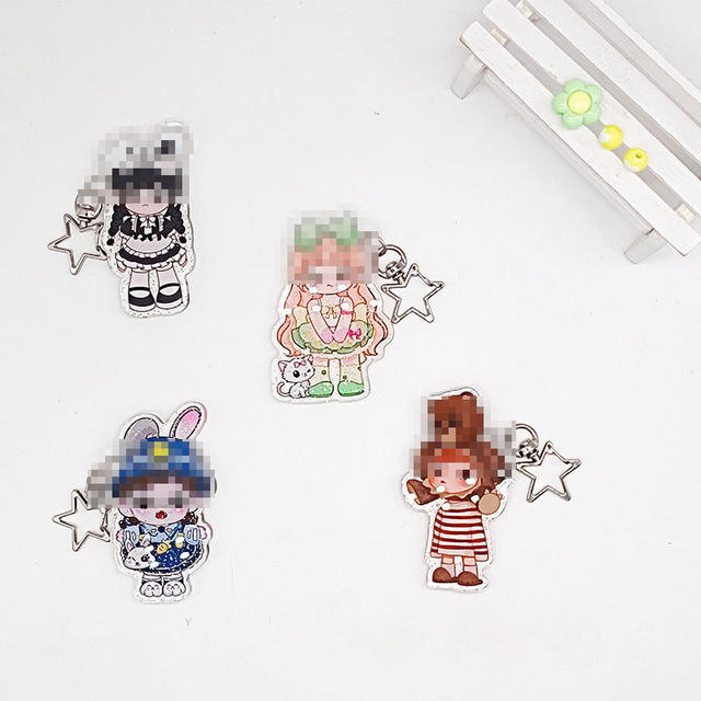 Customizable Keychain Fashion Backpack Pendant Acrylic Plastic Cartoon Keychain for Women Girls