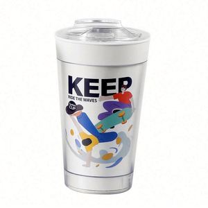 Custom Free-standing Cup With Logo Wholesale Double-insulated Non-standing Cup 500ml Detachable DIY Advertising Cup - Product Image 4