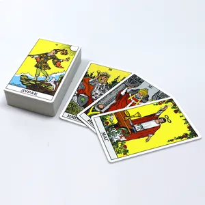 디자인 독창적 인 스타일 러시아어 타로 카드 사용자 정의 성인 운세 게임 가이드 북이있는 러시아어 버전 타로 카드