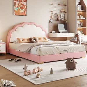 Camas de 1.5m para Niñas o Niños, Camas de Princesa de 1.8m, Muebles de Dormitorio para Bebés, Dormitorio Infantil Nórdico, Cama con Almacenamiento - Product Image 3
