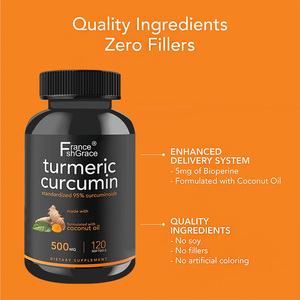 Supplément de curcumine de curcuma personnalisé soutient la santé du cerveau et du cœur pour les hommes et les femmes 120softgels - Product Image 5