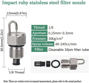 Boquilla de pulverización de niebla fría de alta presión de acero inoxidable Ruby Striker, atomización ultrafina, pulverizador de paisaje, refrigeración y eliminación de polvo - Product Image 2