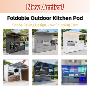 Módulo de Cocina Exterior de Calidad Prémium para Barbacoa con Horno de <span class=keywords><strong>Pizza</strong></span> y Parrilla, Gabinete de Cocina Exterior de Acero Inoxidable con Cobertizo de Puerta Eléctrica - Product Image 2