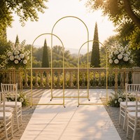 Arche de mariage moderne en fer, hauteur 2,2 m, avec décoration rideau en tulle pour mariages - Marque Fanhua Huijin
