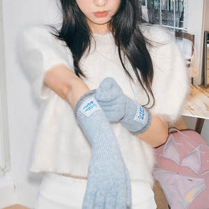 Kadınlar için toptan soğuk hava renkli kalın kış eldiven dokunmatik uzun örgü eldivenler kadın için - Product Image 4