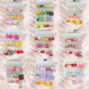 Juego de Pendientes Colgantes de Frutas, Resina, Cereza, Fresa, Plátano, Pendientes de Dibujos Animados a la Moda para Mujeres y Niñas - Product Image 1