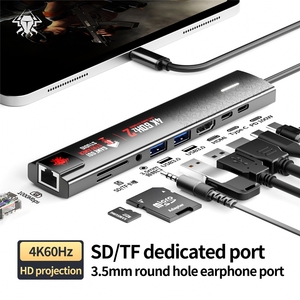 Plextone gs5 âm thanh Adapter USB HUB 5IN1 60W PD nhanh phí chơi game Adapter Loại C đến 3.5mm Adapter USB Hub 3.0 - Product Image 2