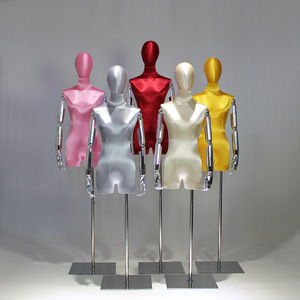 Maniquí de exhibición de patrón de cubierta de soporte de forma de vestido femenino 3/4 con brazos móviles - Product Image 4