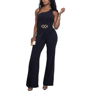 Elegante Mono sin Mangas con Hombros Descubiertos y Color Sólido para Mujer, con Hebillas Decorativas Metálicas para la Moda de Verano - Product Image 2