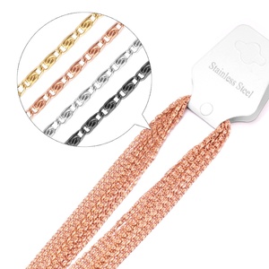 Chaîne serpent plate plaquée or 18 carats en acier inoxydable, style mode, pour collier, bijoux DIY, prix abordable, prête à être expédiée, fabriquée en Chine - Product Image 5