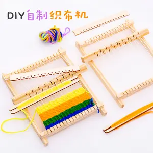 Amazon Ebay Hot Sale Kids Diy Wooden blankets carpet weaving machines toys Beginner Yarn Scarf Weaving Machine Weaving Loom