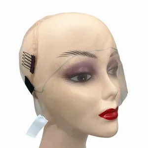 Mũ tóc giả ren HD nguyên tấm bán buôn có dây điều chỉnh và dây thun đàn hồi thêm, lược thông gió hoặc dụng cụ nối tóc tết - Product Image 3