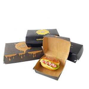 Food Box Packaging Food Custom Food Grade Disposable Paper Burger Box Cardboard Hamburger Packaging Box