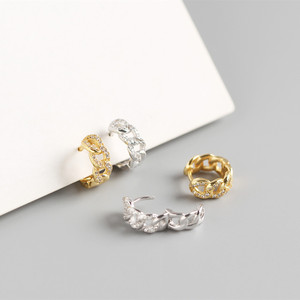 Romantic 18K Gold Plated S925 <strong>Silver</strong> <strong>Infinity</strong> Zircon Huggie <strong>Earrings</strong> 925 Sterling <strong>Silver</strong> Pave CZ Hoop <strong>Earrings</strong> - Product Image 3