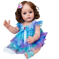 55cm Vollsilikon Lebensechte Babypuppe Kleinkind Suesue Wasserabweisend Lockiges Haar Kinder 4-6 Jahre Alt Einzelstück Direktversand