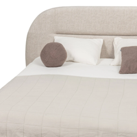 Lit double rembourré Luno 140x200 avec espace de rangement beige