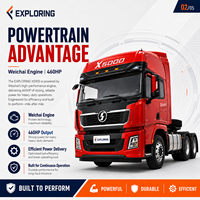 Camion tracteur SHACMAN X5000 6x4 460HP, poids lourd, pour le transport de marchandises sur de longues distances