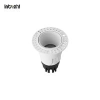 Downlight LED COB encastré moderne 3-7W 10W en aluminium sans cadre pour variateur d'intensité IP65 avec CRI90 et angle de faisceau de 15-38°