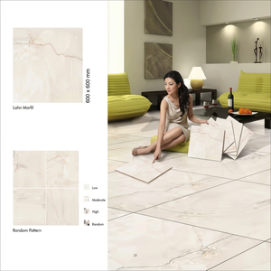 Listello Crema 600x600mm Double Charge Vitrified Tiles <b>Mirror</b> Polished Marble Finish Floor Design - Product Image 5