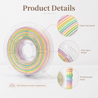 Filament PETG Macaron Arc-en-ciel 1,75 mm 1 kg Haute résistance Faible déformation Sans nœuds Filament d'imprimante 3D pour imprimante FDM