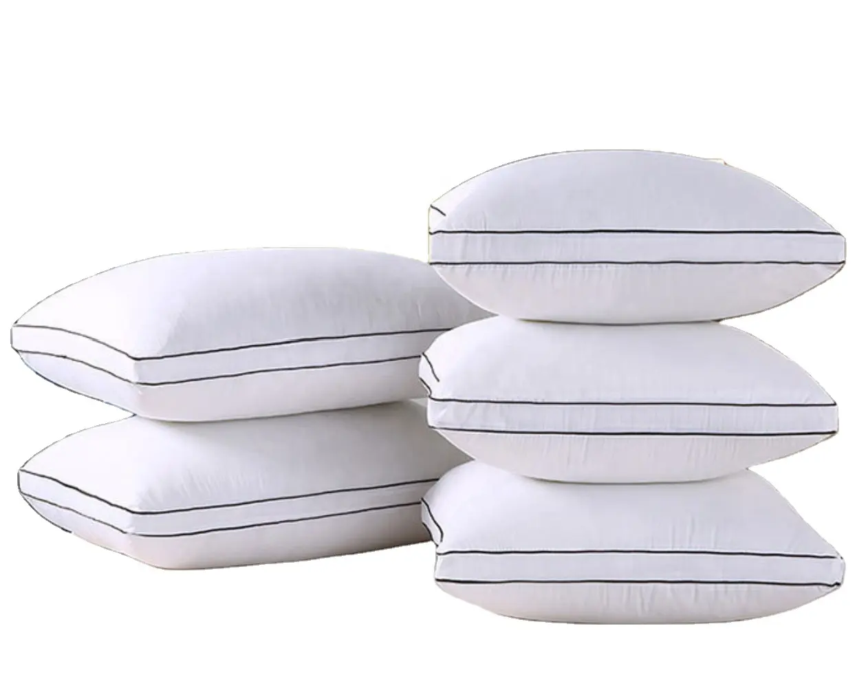 Soft and Supportive Queen Size 100% Polyester Gusseted Bed Pillow For Home and Hotel