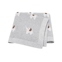 Couverture d'emmaillotage tricotée super douce pour nouveau-né, motif éléphant, 100 % coton, textile de literie, vente en gros