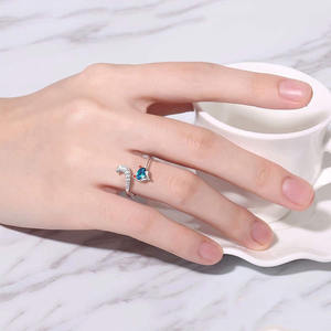 Nuovo Design grazioso grazioso piccolo volpe 925 in <span class=keywords><strong>argento</strong></span> Sterling cristalli di volpe con animali <span class=keywords><strong>anello</strong></span> <span class=keywords><strong>da</strong></span> dito - Product Image 5