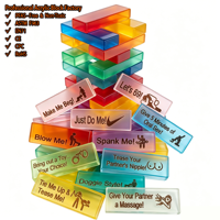 Juego de Torre de Bloques Acrílicos Esmerilados Personalizados, Juego de Apilar Bloques Romántico para San Valentín, Actividades para Parejas e Ideas para Citas Nocturnas