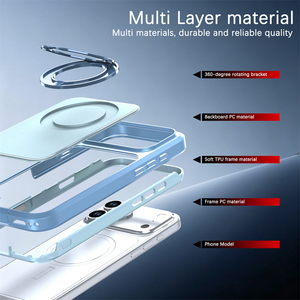 เคสกันกระแทกแบบ 2 in 1 วัสดุ TPU PC พร้อมขาตั้งหมุนได้ 360 องศา รองรับการชาร์จไร้สายแบบแม่เหล็ก สำหรับ iPhone 18 Pro Max 17 Pro 16 15 - Product Image 4