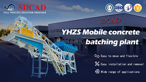 Mobiele betoncentrale op aanhanger, YHZS-serie, met dubbele asmenger voor kleine projecten - Product Image 3