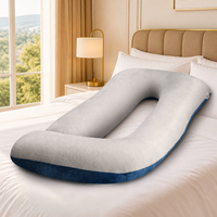 Haute qualité Oeko Tex personnalisé velours couverture 55 pouces en forme de U plein corps oreiller femmes grossesse maternité oreillers Unique