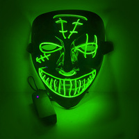 Vente chaude Halloween Led Light Up Effrayant Néon EL Fil Masque facial LED Glowing Purge cosplay masque