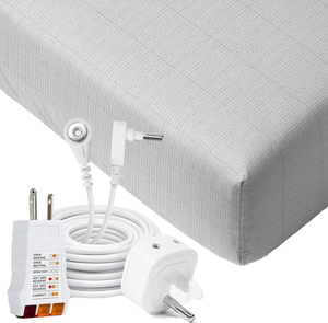 Sábana de conexión a tierra 300TC Queen 5% fibra de plata 95% algodón orgánico sábanas de conexión a tierra - Product Image 1
