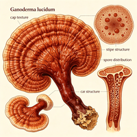 Matière première de champignons Ganoderma Lucidum Reishi pour tisanes, boissons fonctionnelles, pâtisseries, snacks, savons et masques au goût naturel