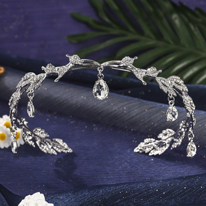 Corona de Princesa de Hadas en Forma de Lágrima, Coronas Personalizadas Populares para Celebridades, Tiaras para Transmisiones en Vivo, Corona Elegante para Banquetes de Boda - Product Image 3