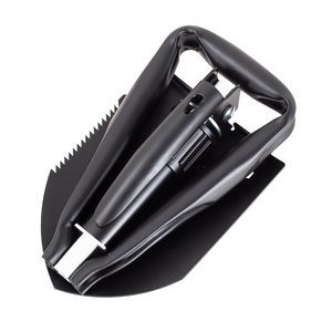 Pala de acero al manganeso plegable en tres partes, herramienta portátil multifunción para exteriores, vehículos, camping y pesca. - Product Image 1