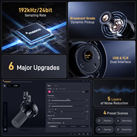 Microphone dynamique Maono PD300X, double mode USB/XLR, qualité sonore professionnelle, réduction du bruit, enregistrement, podcasting