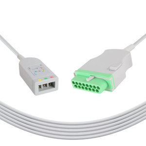 ECG Trunk cavo compatibile Fukuda Denshi ECG kg cavo paziente per 3 cavi IEC Standard per <span class=keywords><strong>monitor</strong></span> per pazienti medici - Product Image 1