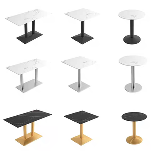 Mesa de comedor de piedra de mármol Artificial para cafetería, juego de mesa cuadrado redondo Rectangular impermeable fácil de limpiar para restaurante de café - Product Image 3