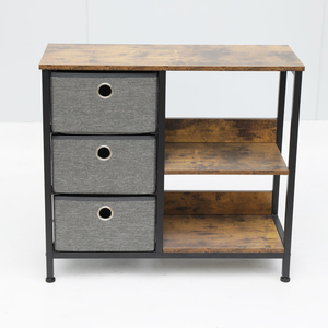panel sets Industrial Side Cabinet Vinyl Record Storage metal frame Shelf Vintage Cupboard