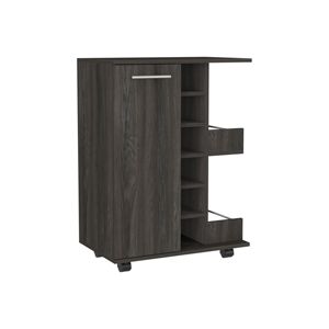DB Carbon Espresso Finish Carro de almacenamiento de cuatro ruedas Bar Wells Design - Product Image 6