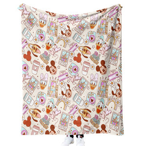 Coperta Personalizzata Ultra Morbida e Calda, Design Cartoonesco in Bambù, Minky, Sherpa, Pile e Flanella - Product Image 1