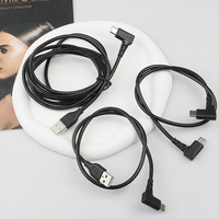 Adaptateur CarPlay, câble de données pour voiture blindé en PVC de 0,5 mètre, connecteur coudé Type-C PD, charge rapide, transfert de données haute vitesse, ordinateur IOS