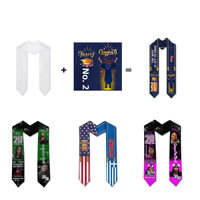 Écharpes de graduation personnalisées POD Dropship, impression 3D intégrale, 100% polyester, sublimation, vierges, pour adultes et enfants
