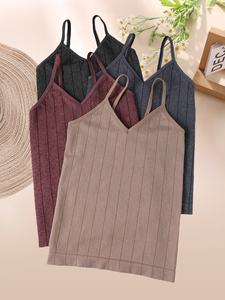 Camisola sin Mangas de Verano para Mujer, Venta Directa de Fábrica, Tejido de Algodón Transpirable, Color Sólido, Cuello en V, Estilo Formal - Product Image 2